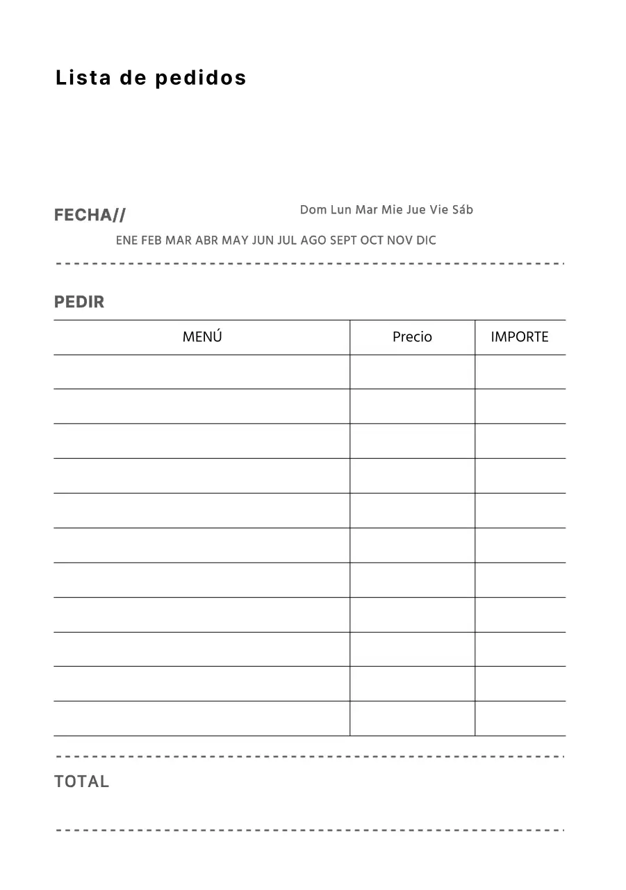 Formularios de pedido