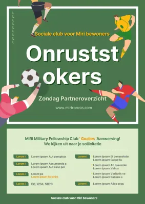 Wervingswebposter voor voetbalclubs in het groen