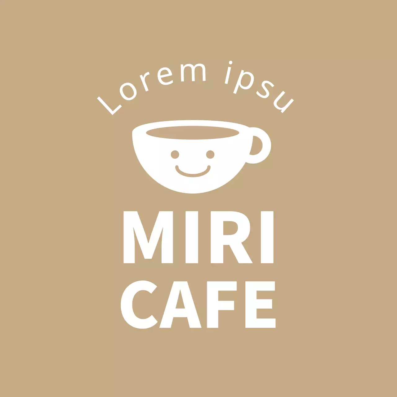 Beige eenvoudig pictogram café label