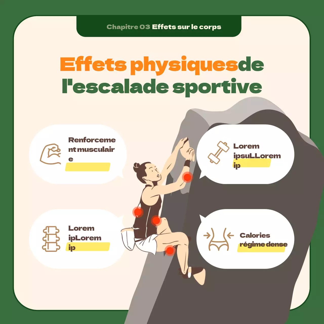 Le meilleur passe-temps d'escalade du 21e siècle, encadré dans un fond vert foncé apaisant