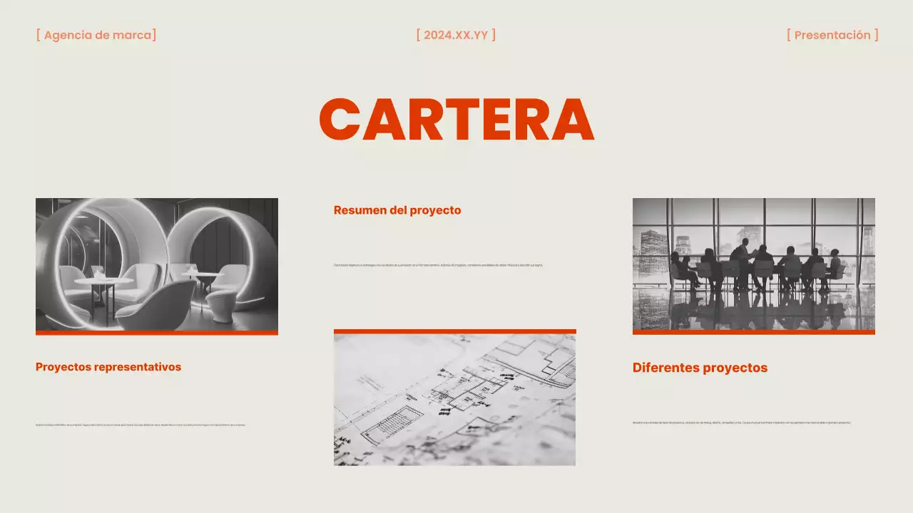 Un briefing de agencia de marca naranja y chic