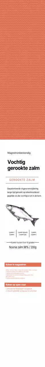 Multicoloured gerookte zalm gegrild visproduct