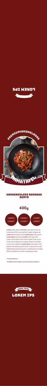 Rode fotolijst roergebakken rundvlees bento box