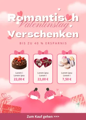 Rabatte zum Valentinstag in Rosa