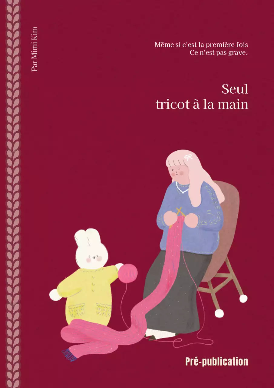 A l'intérieur du livre de tricot de loisir rose et câlin