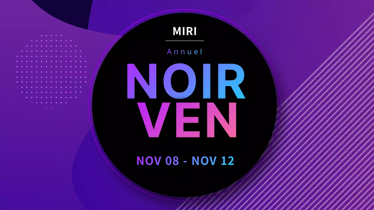 Bannière de l'événement Black Friday en violet et noir