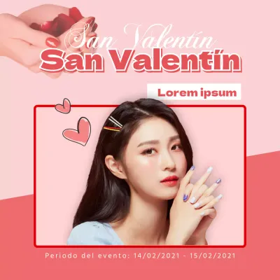 Uñas de temporada de San Valentín en rojo y rosa