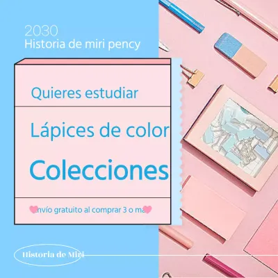 Guía de la colección azul y rosa de instrumentos de escritura