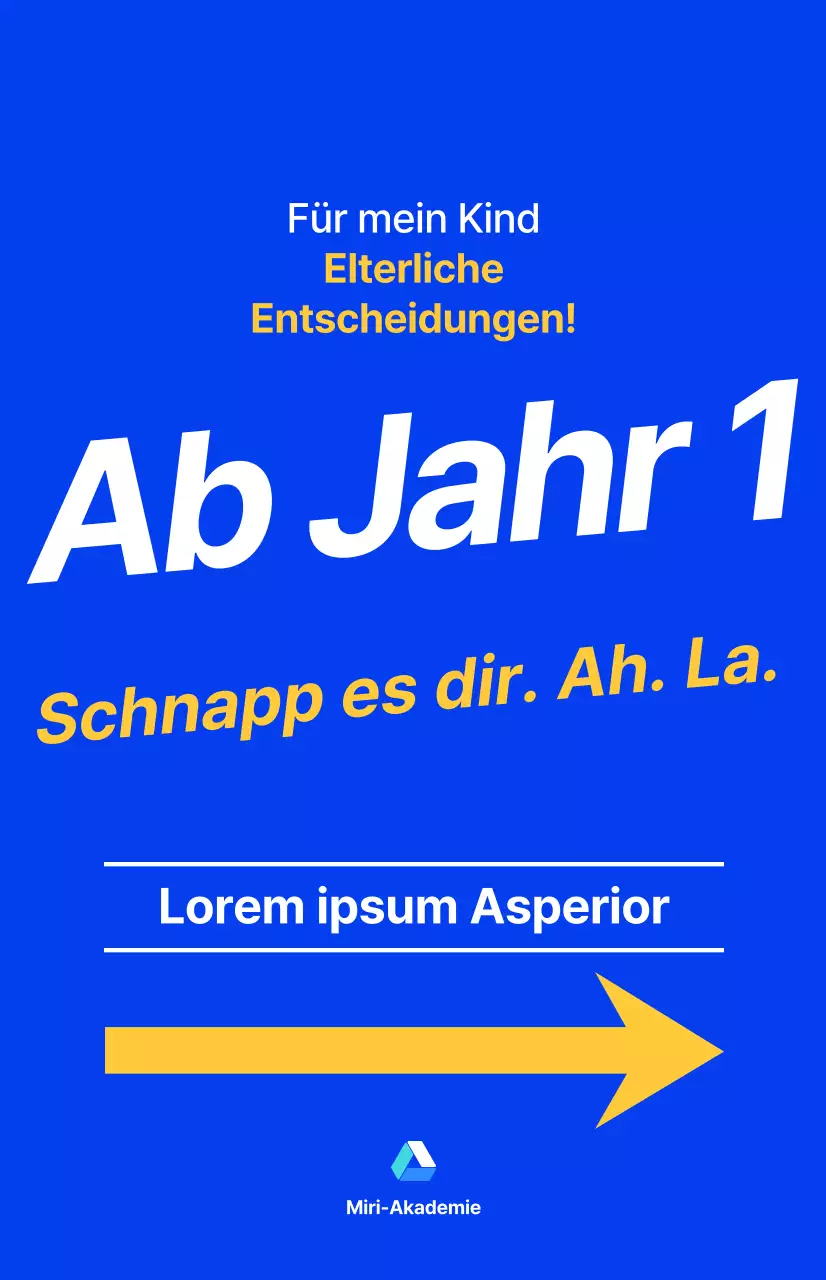 Eine Informationsveranstaltung für Eltern von Oberstufenschülern, mit blauem Text und fluoreszierenden Akzentfarben.