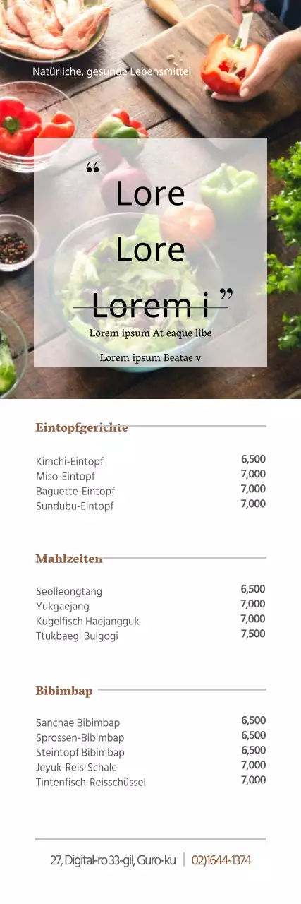Natürliche koreanische Lebensmittel