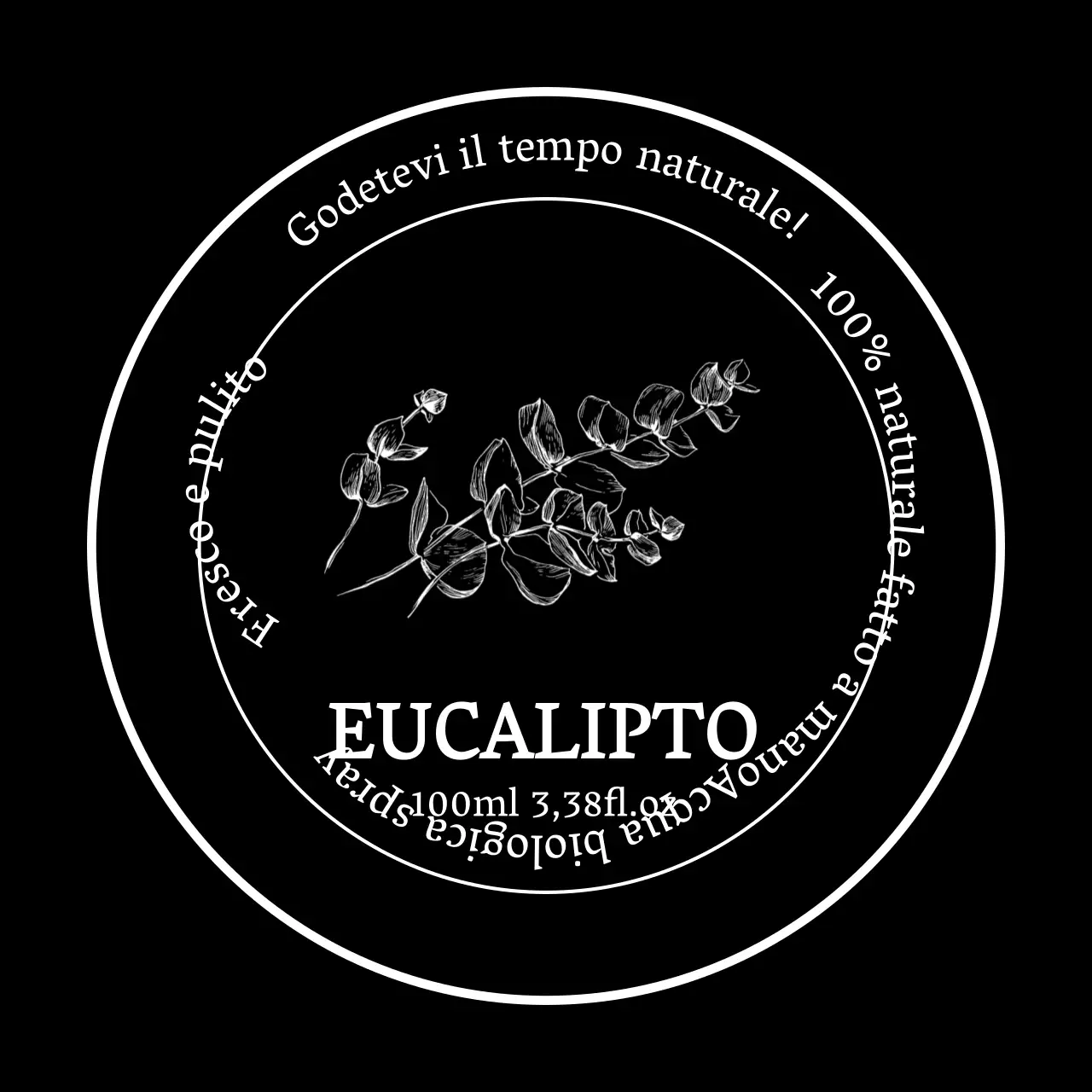 Etichette per l'igienizzazione delle mani all'eucalipto