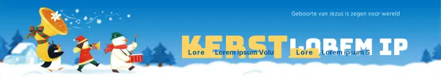 Lichtblauwe Sneeuw Bijbelschool Kerstbanner