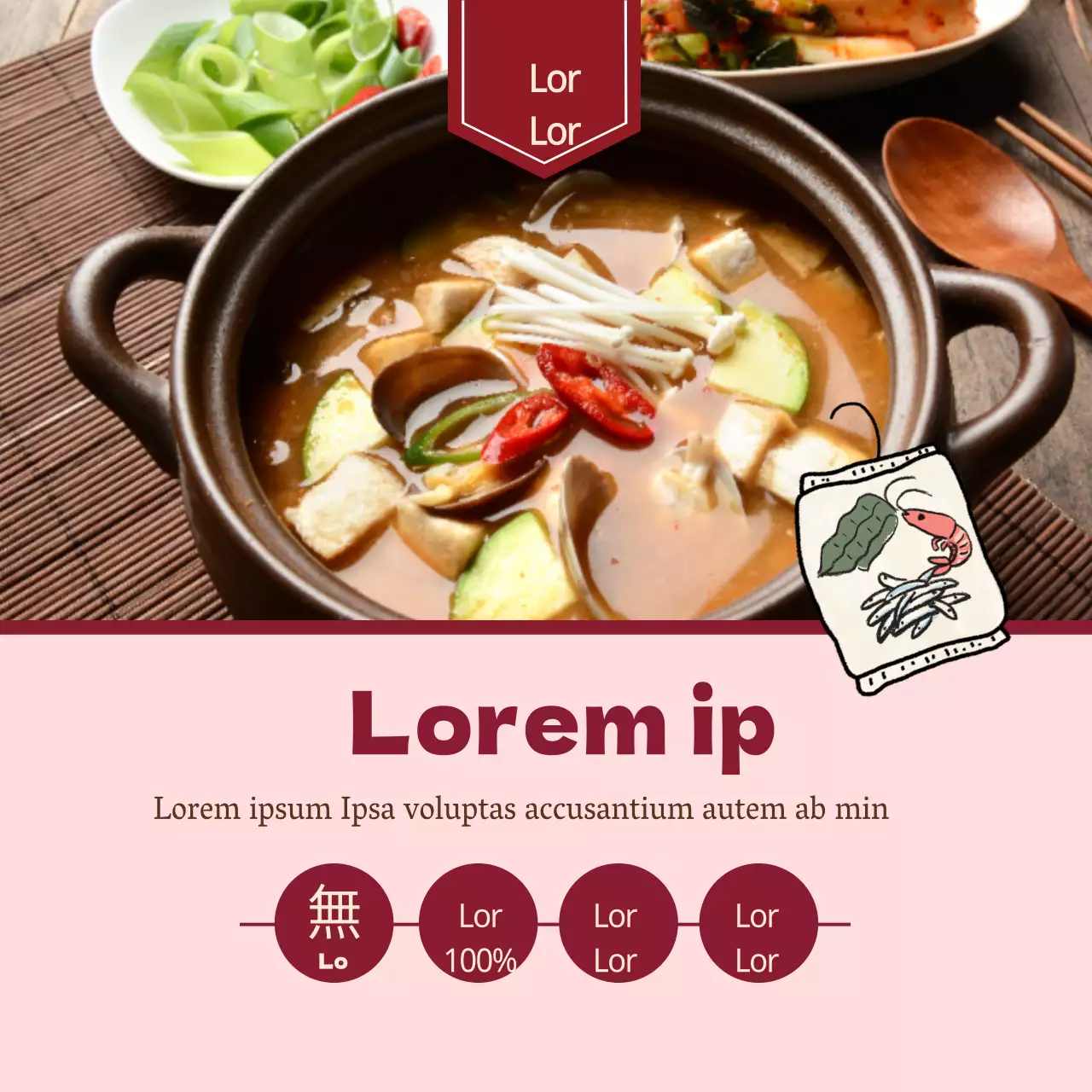 Pegatina circular de caldo