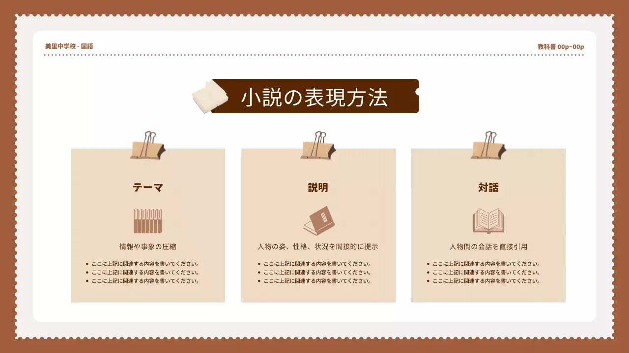 茶色 シンプル 学習資料 資料 プレゼンテーション