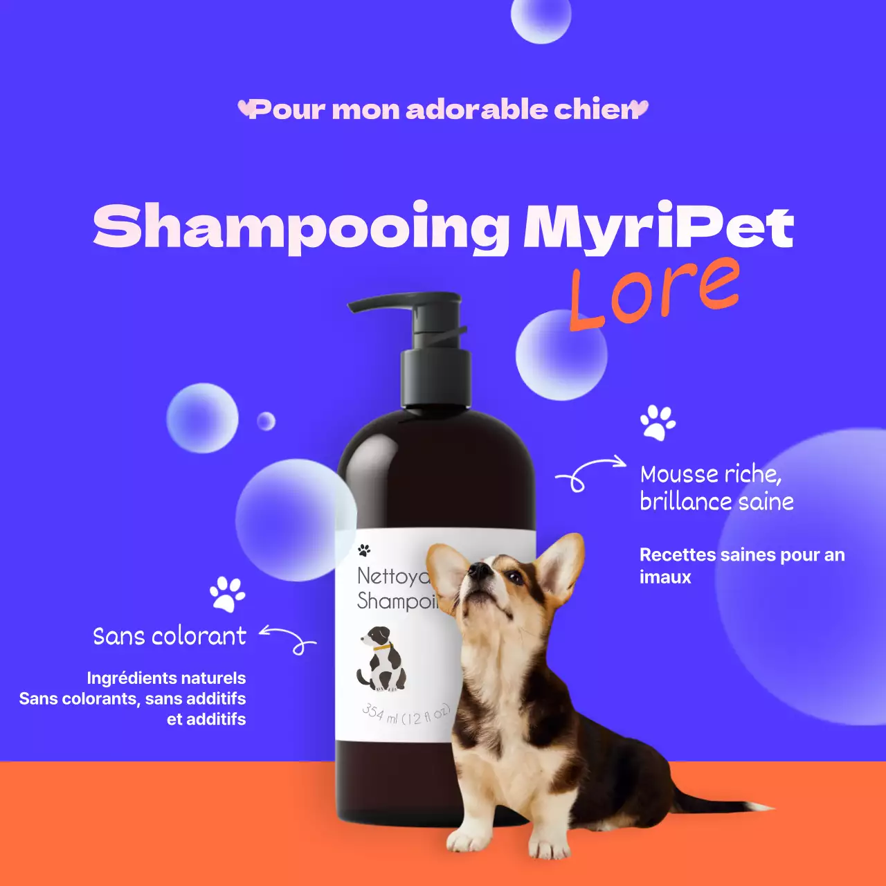 Promouvoir le shampoing violet pour animaux de compagnie
