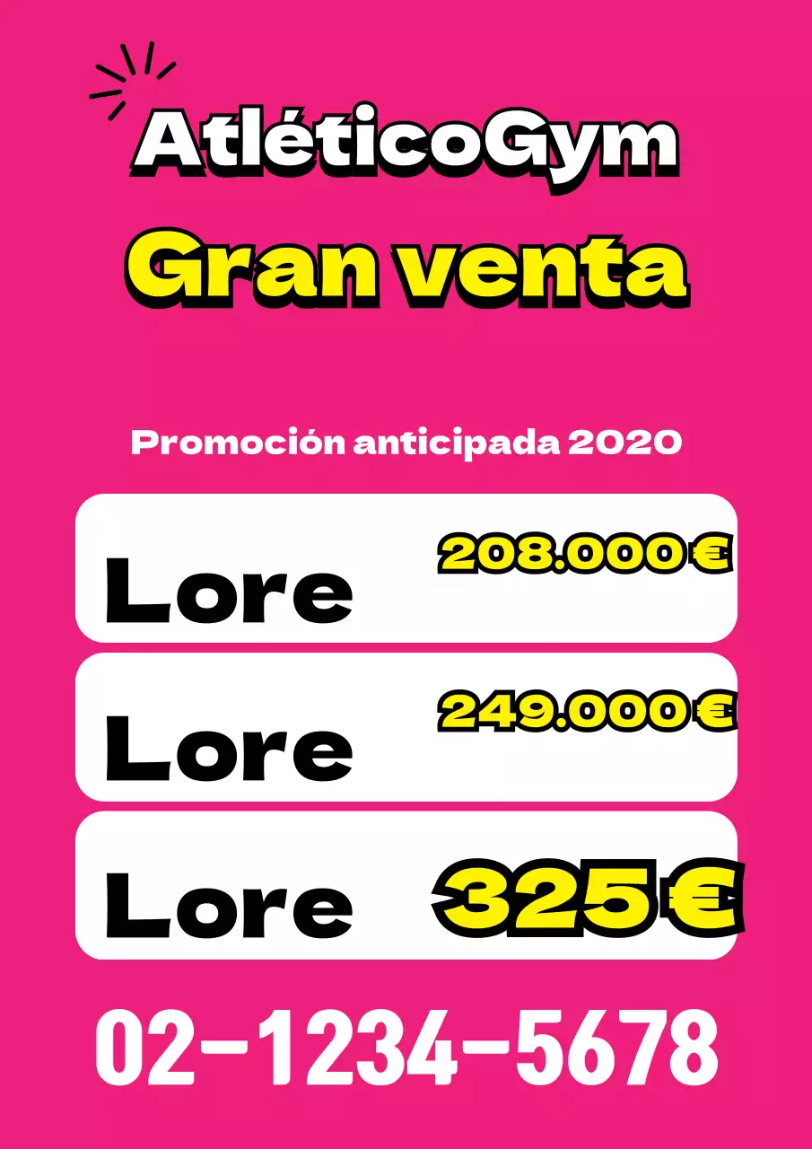 Promocione un sencillo y llamativo evento de gimnasia en rosa