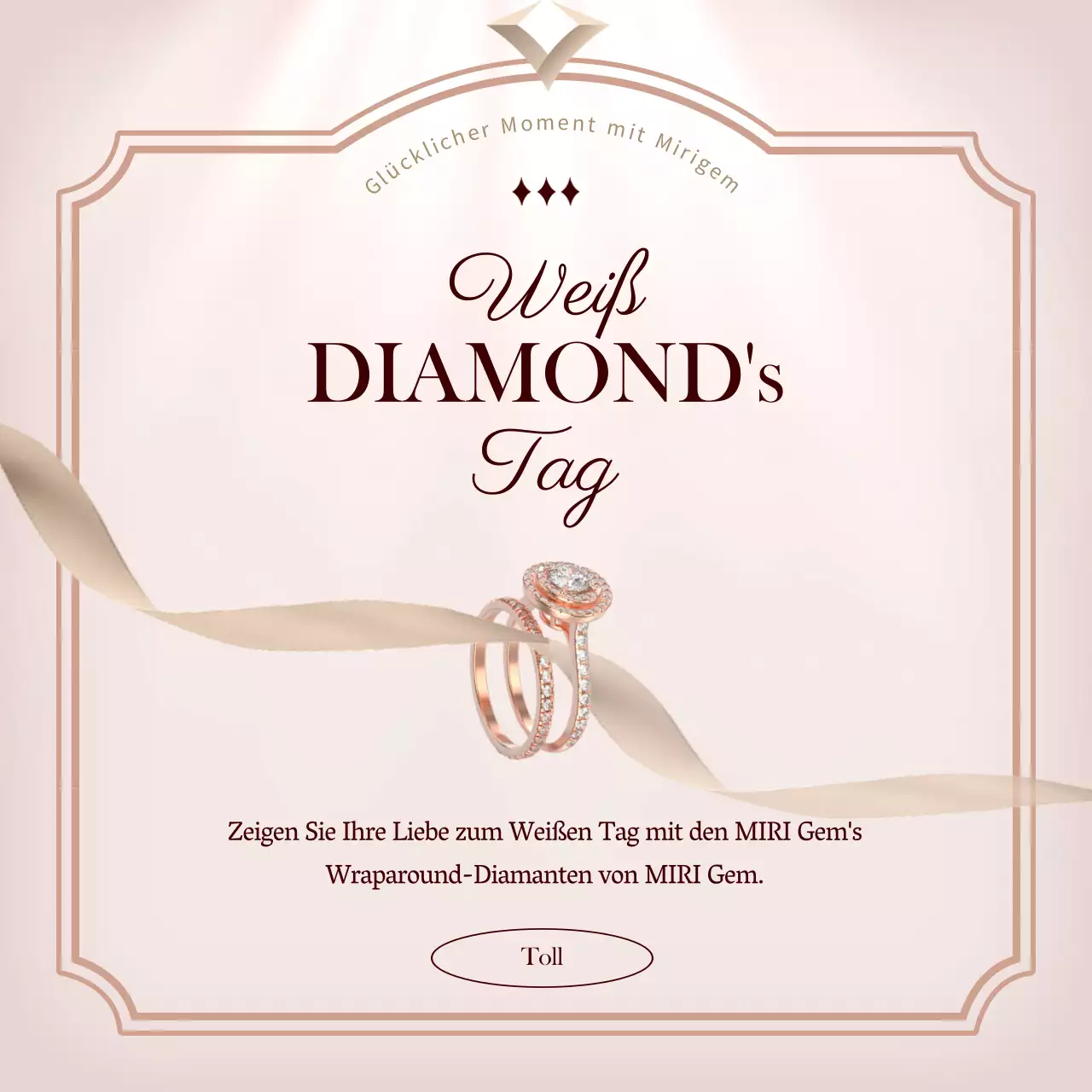 White Day Diamantring Geschenk Aktion
