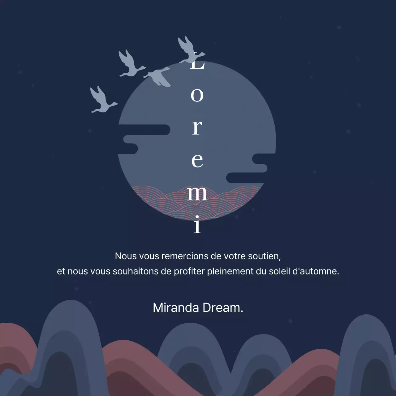 Bleu marine luxueux Chuseok Merci