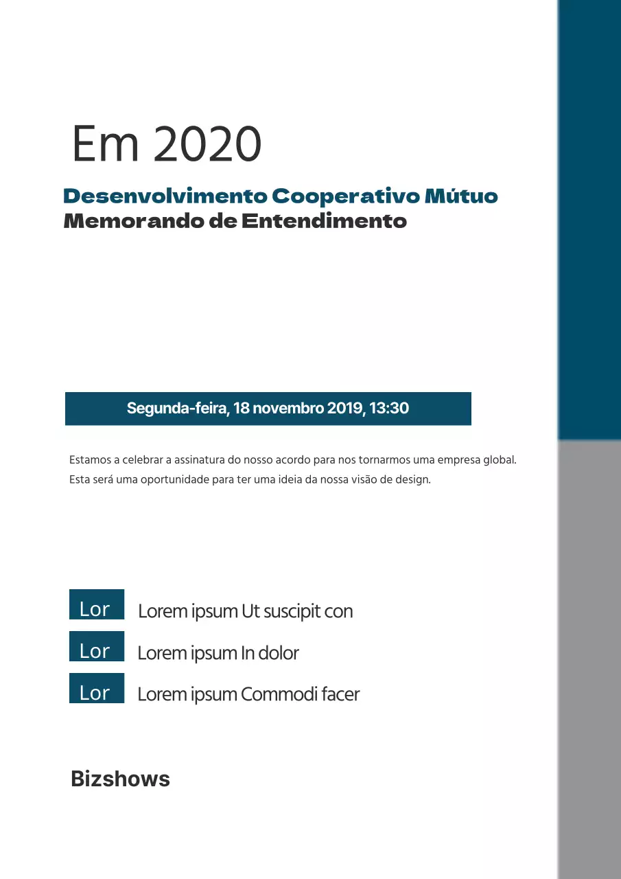 Um simples guia comercial azul e cinzento