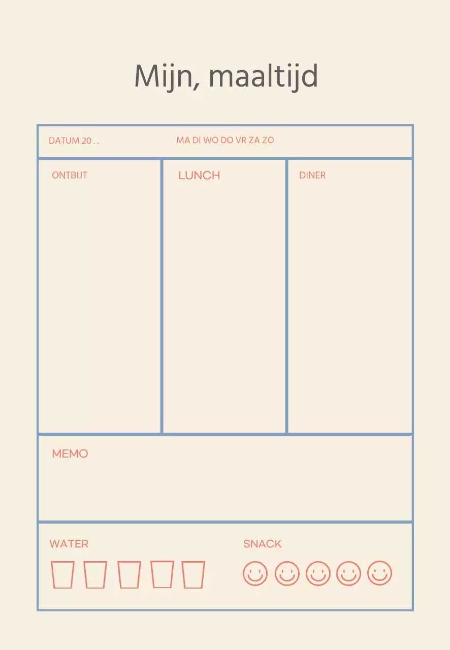 Eenvoudige tracker met beige blauwe lijnen