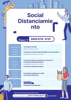 Una sencilla declaración de normas con una ilustración azul relacionada con el hospital