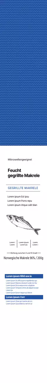 Gegrillte blaue Makrele Fischprodukt