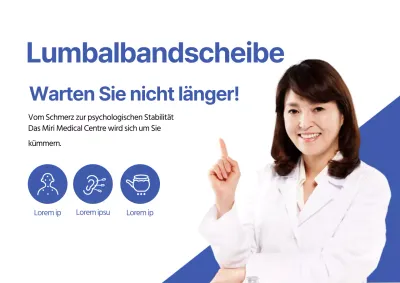 Blue Rückenschmerzen nicht mit Schmerzen Chinesische Medizin weiblichen Arzt Krankenhaus Werbung