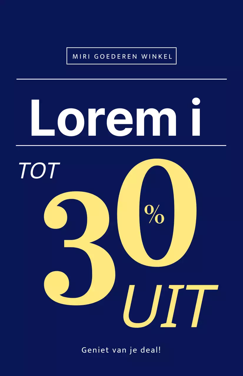 Etalagevlag zomeruitverkoop met geel lettertype op marineblauwe achtergrond