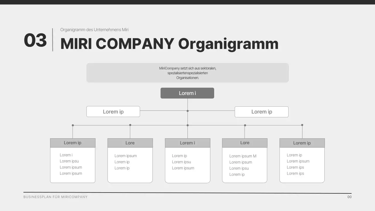 Ein modernes Unternehmensprofil in Schwarz und Grau