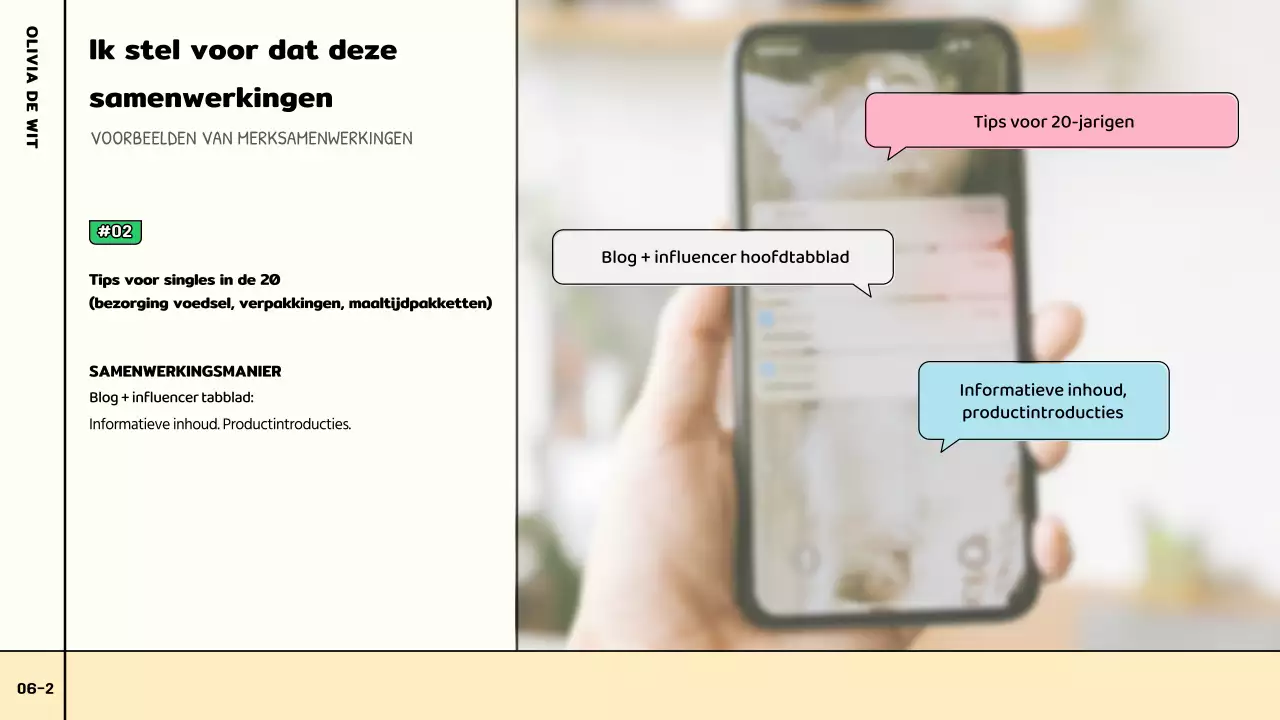 Een schattig en kleurrijk info-chart YouTuber samenwerkingsvoorstel in roze, groen en pastel.