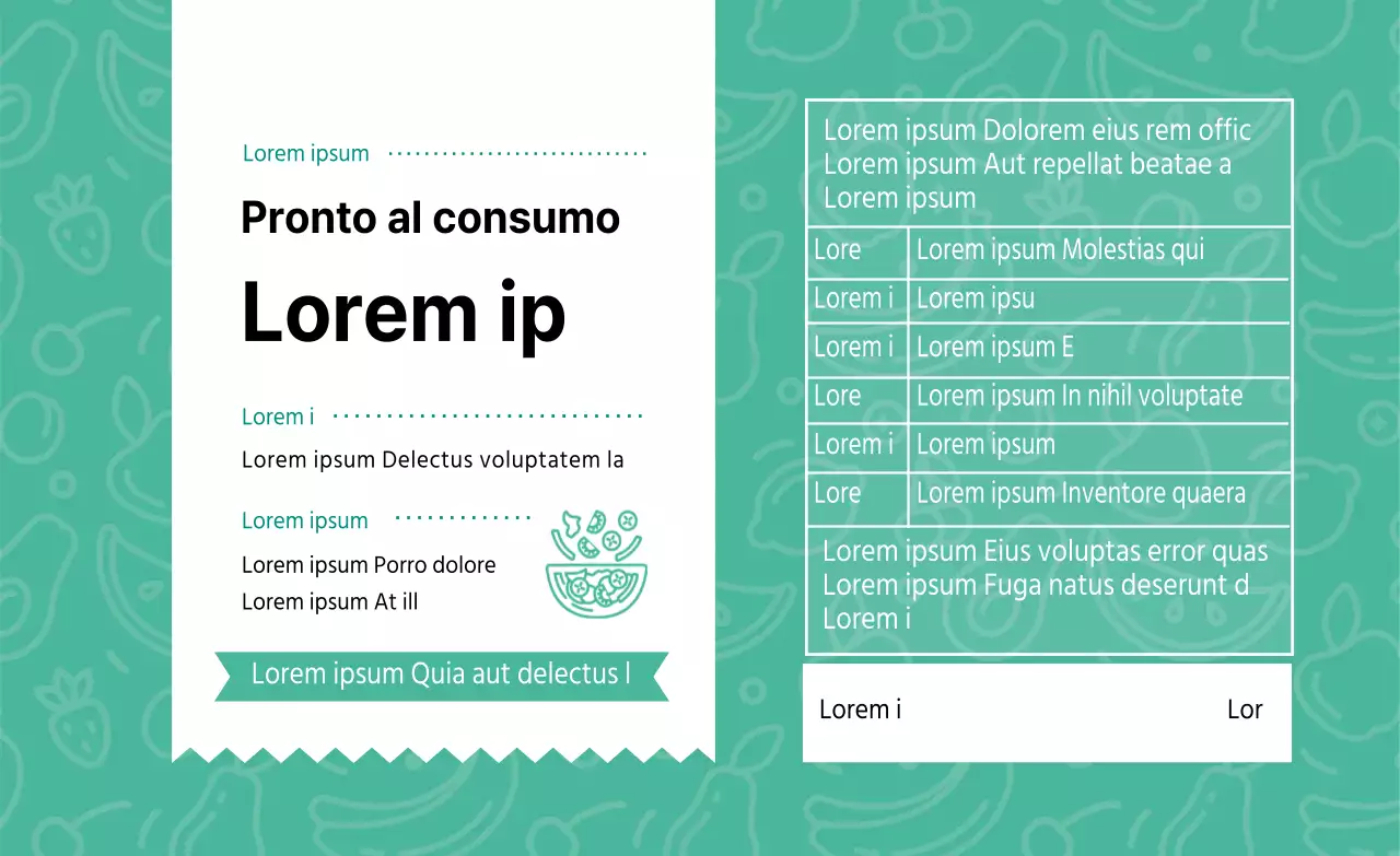 Etichetta illustrata astratta per l'imballaggio di insalata