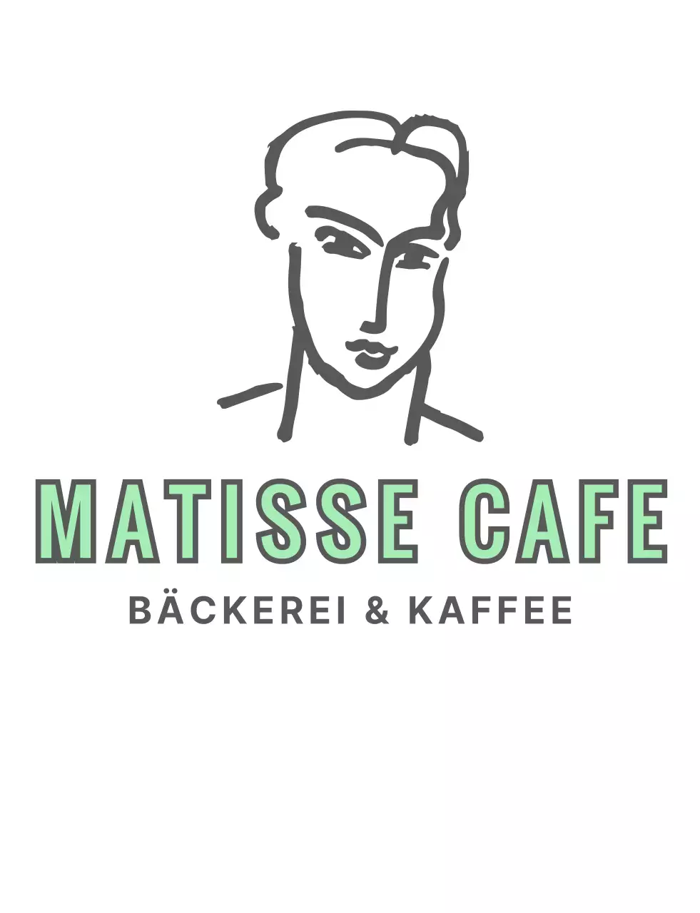 Ein mintgraues, gefühlvoll gezeichnetes Café