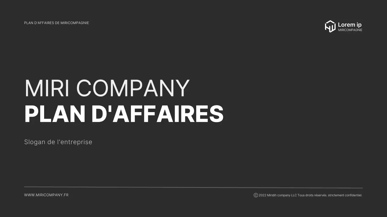 Un profil d'entreprise moderne en noir et gris