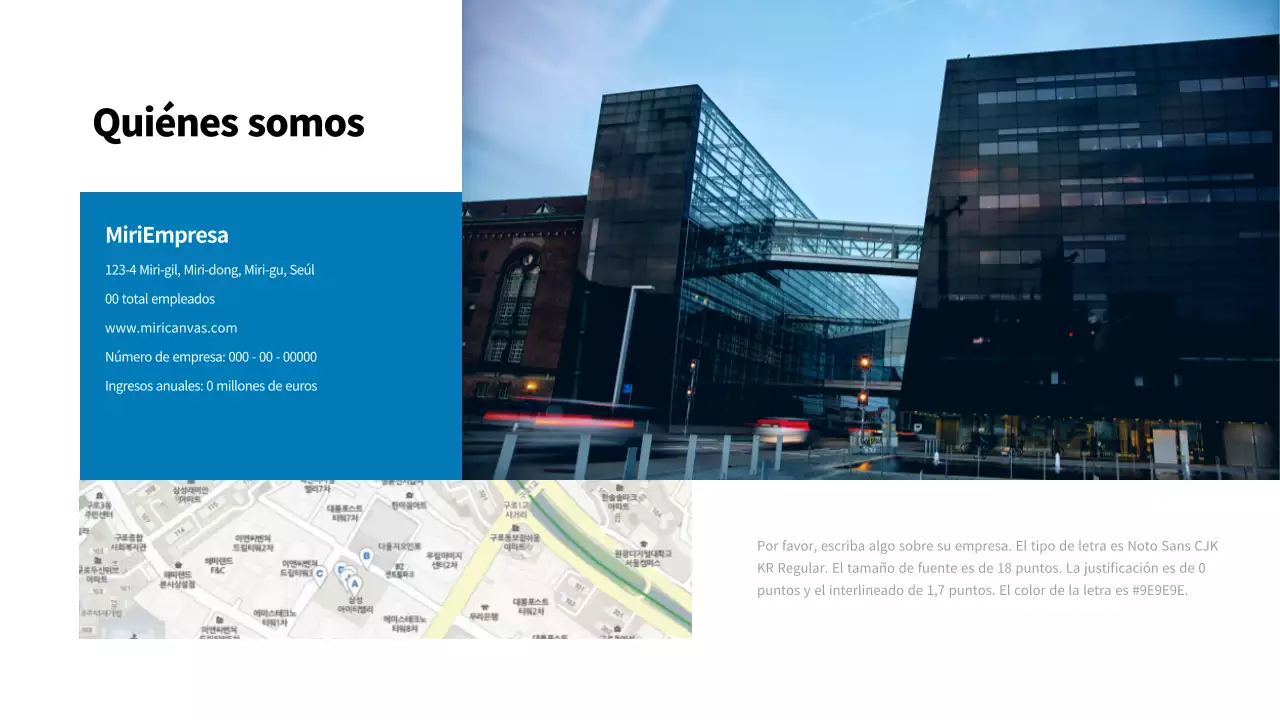 Una sencilla carta de presentación de empresa en blanco y azul