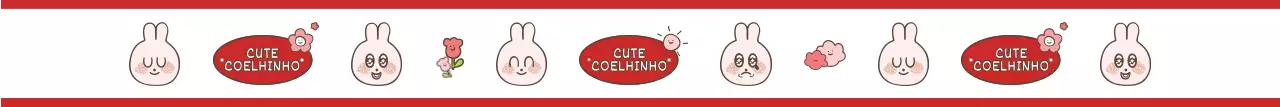 Padrão de ilustração de coelhinho vermelho e branco com um estilo giro para merchandise
