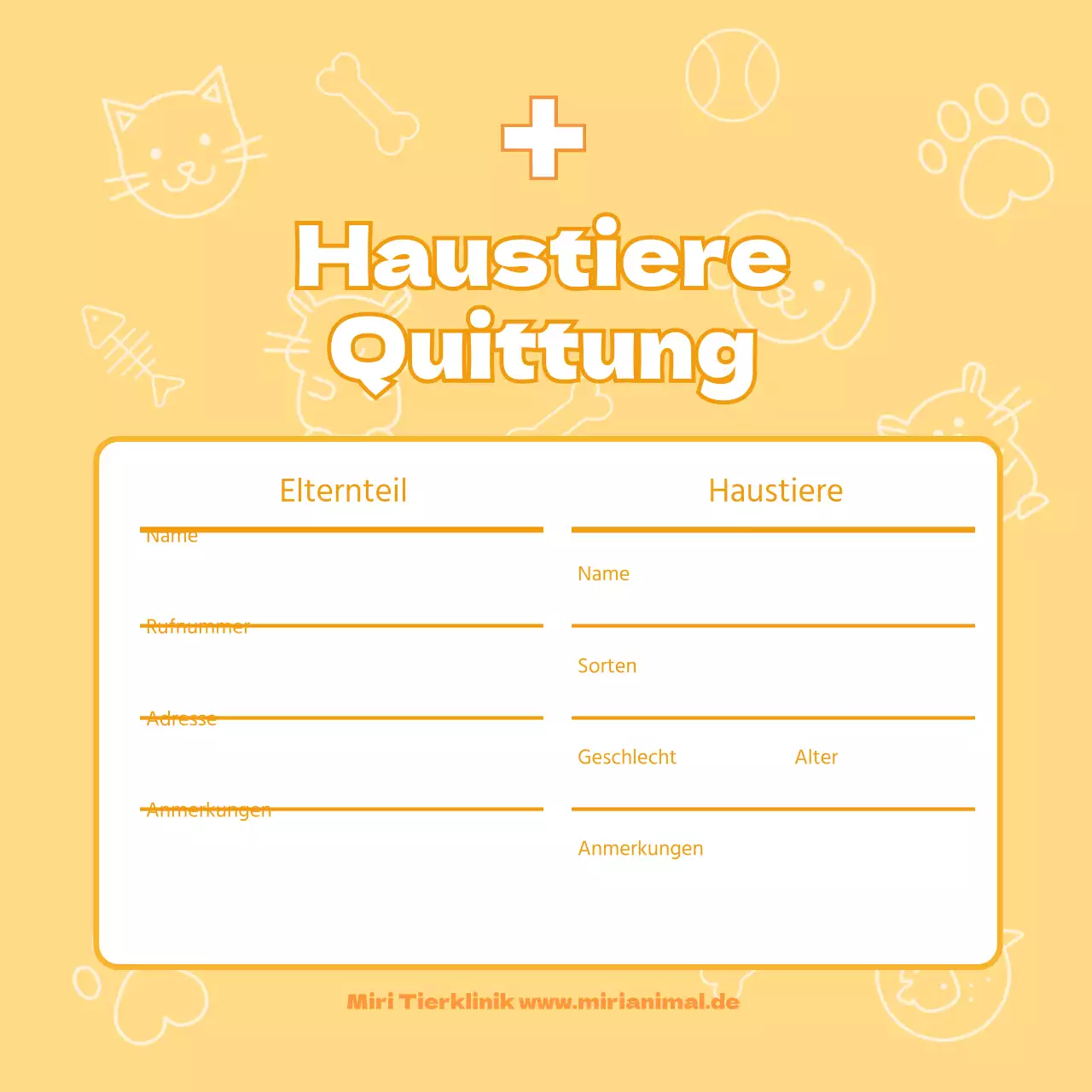 Quittung für Haustiere