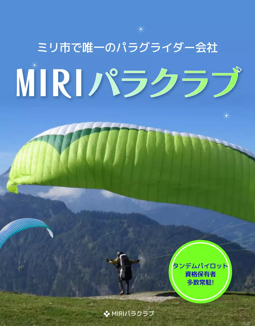 緑青のシンプルなパラグライダー詳細ページ