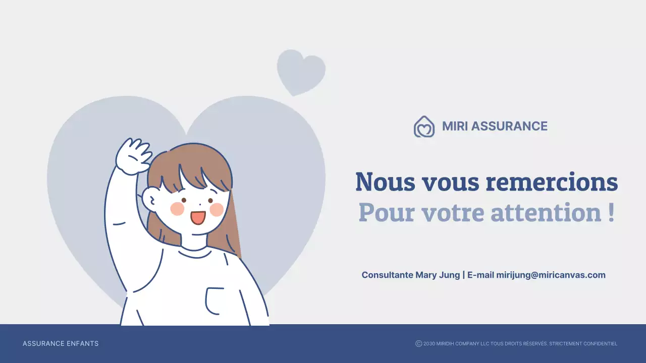 Proposition d'assurance pour enfants avec illustrations bleu marine