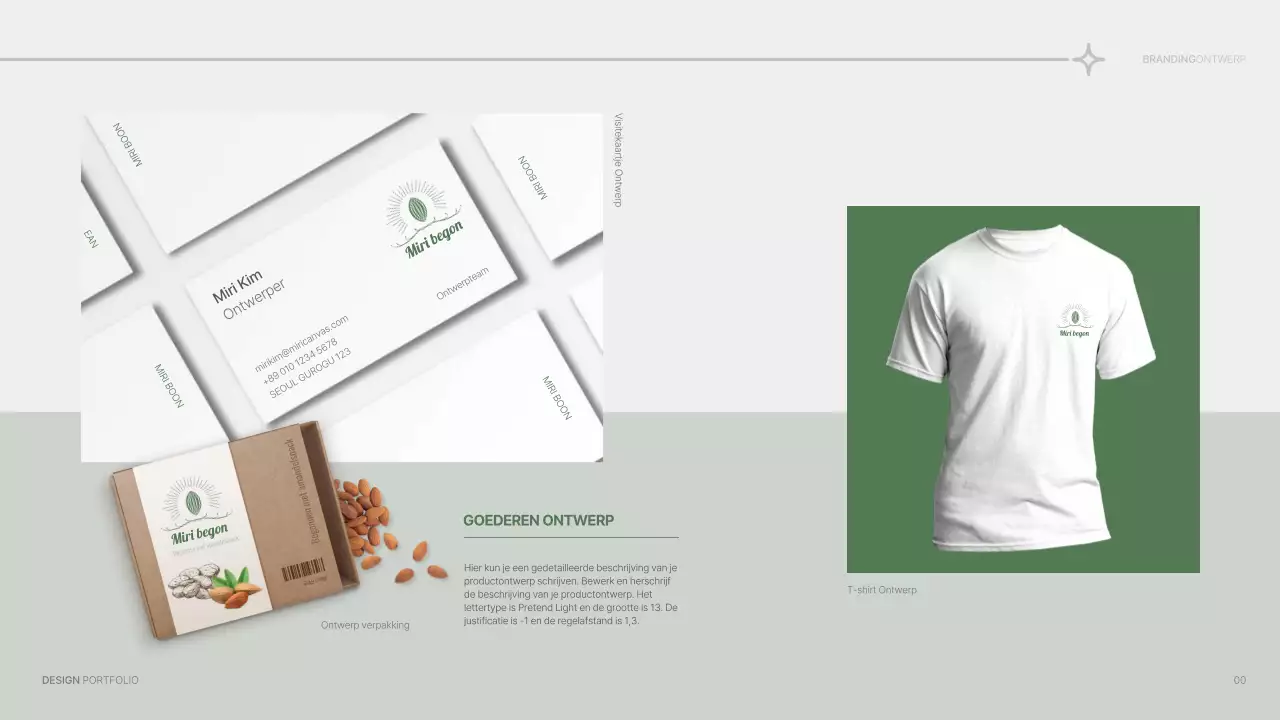 Designportfolio met een eenvoudig concept in blauw en wit