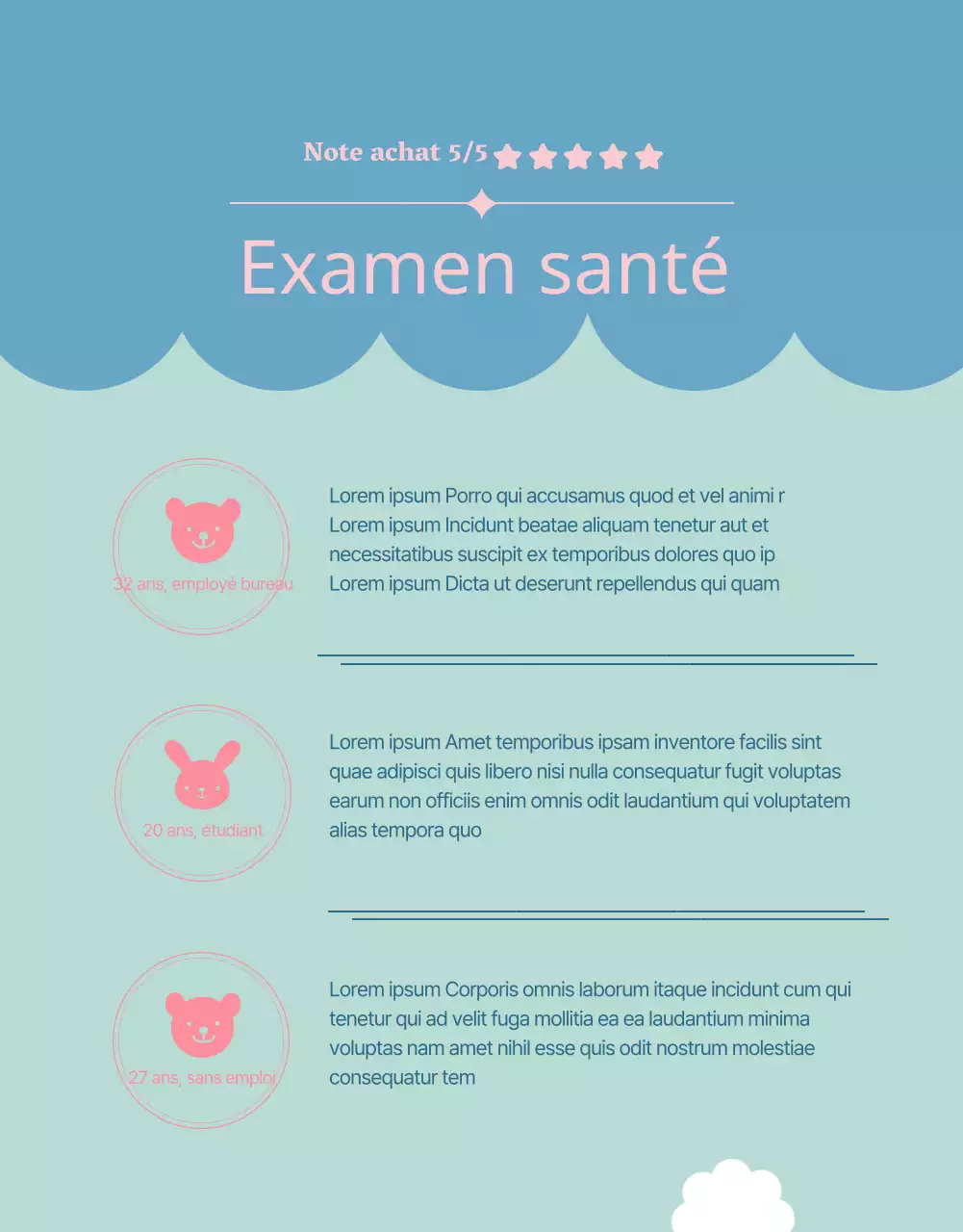 Une proposition de financement pour une poupée en peluche rose et bleu clair