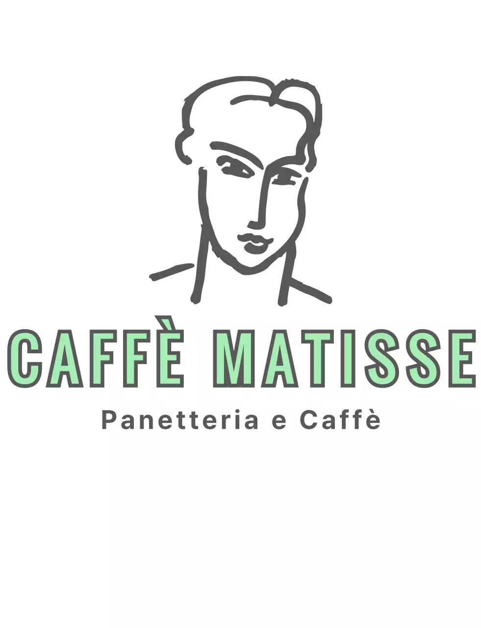 Un caffè grigio menta, disegnato in modo sentimentale