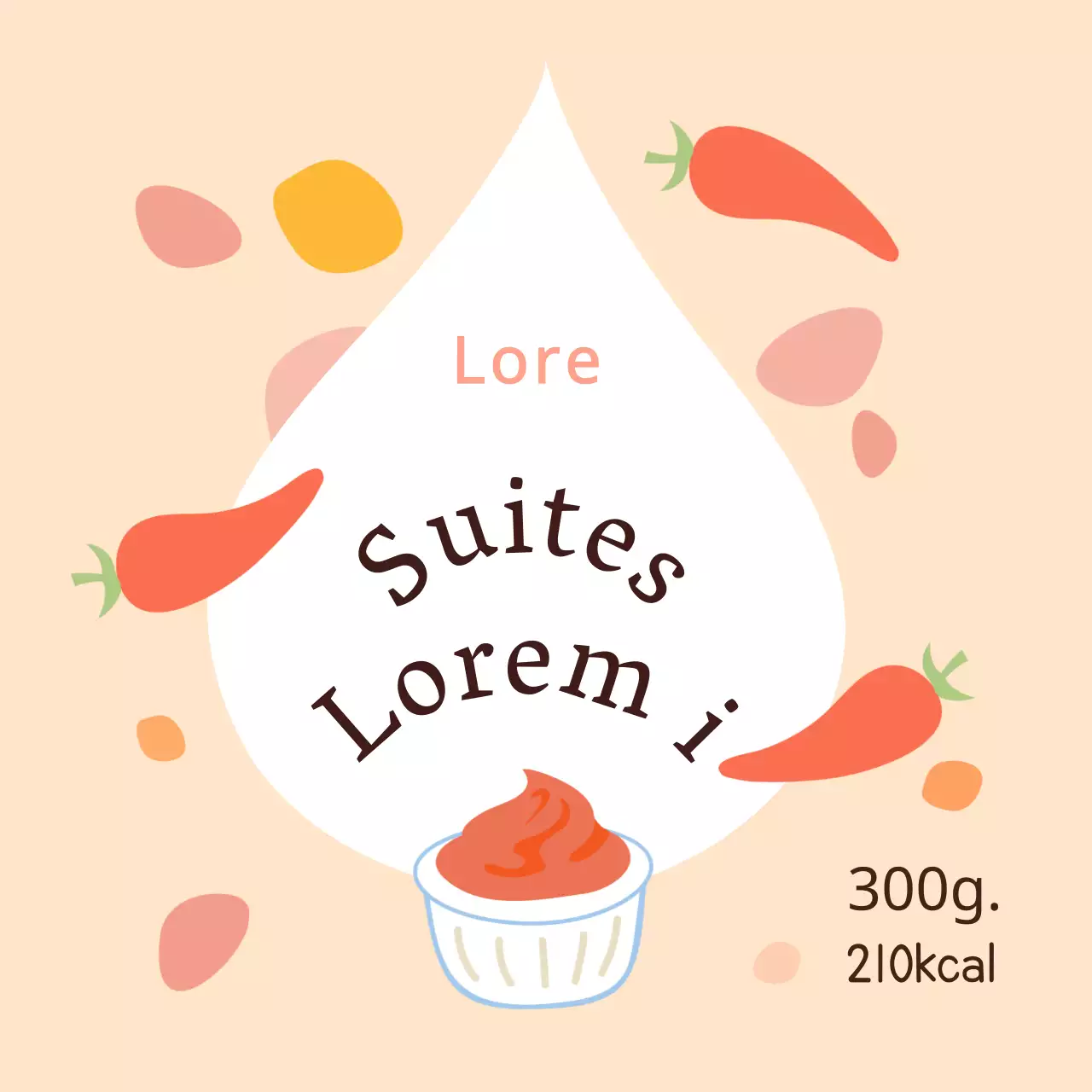 Bonitas pegatinas beige para salsas