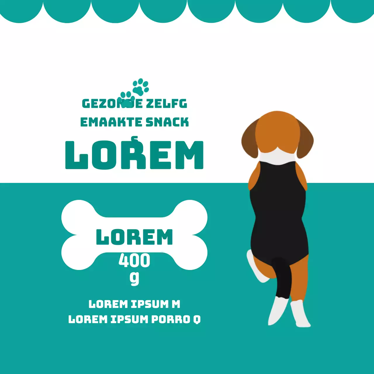 Turquoise Geïllustreerde Etiketten voor Zelfgemaakte Traktaties