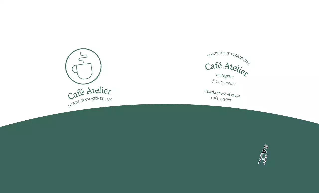 Blanco verde simple línea ilustración café