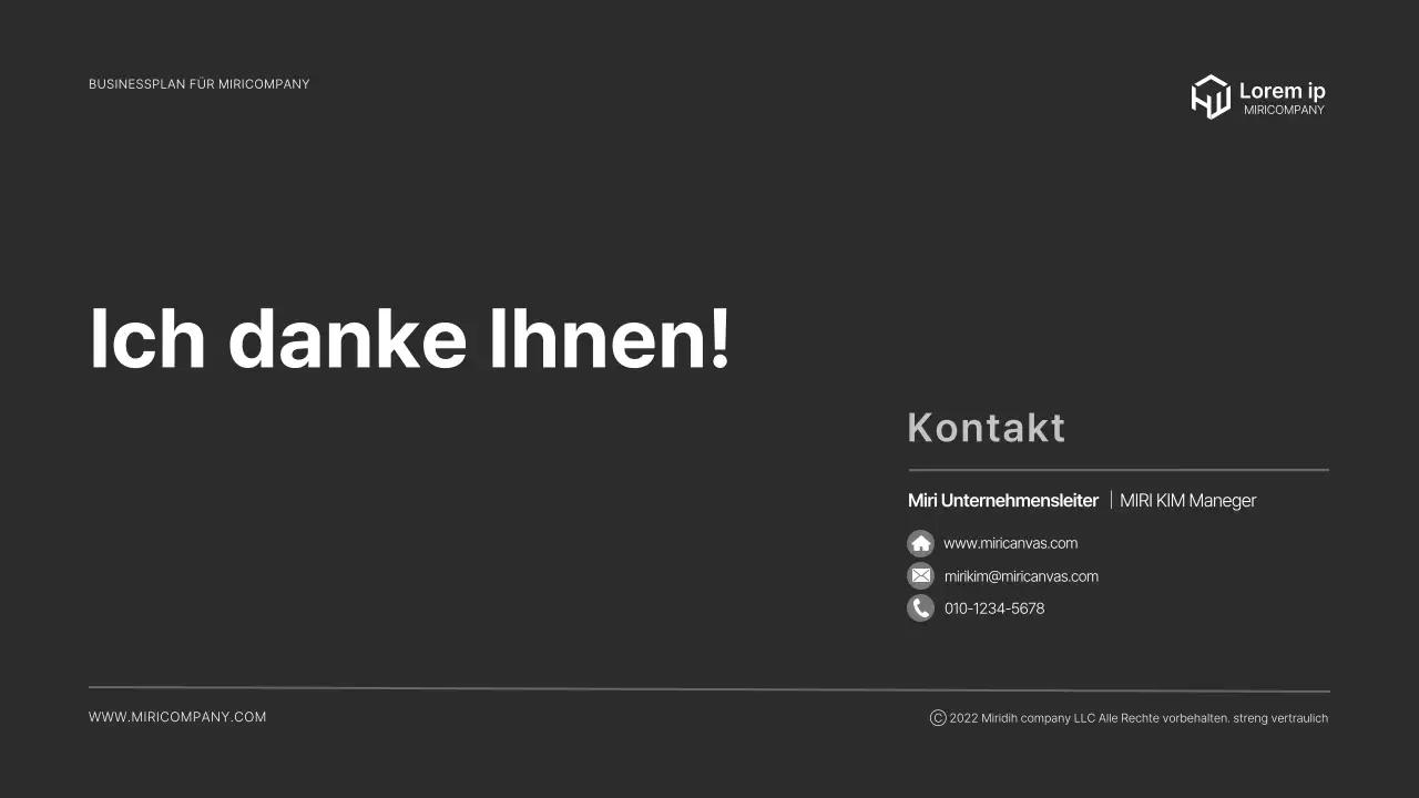 Ein modernes Unternehmensprofil in Schwarz und Grau