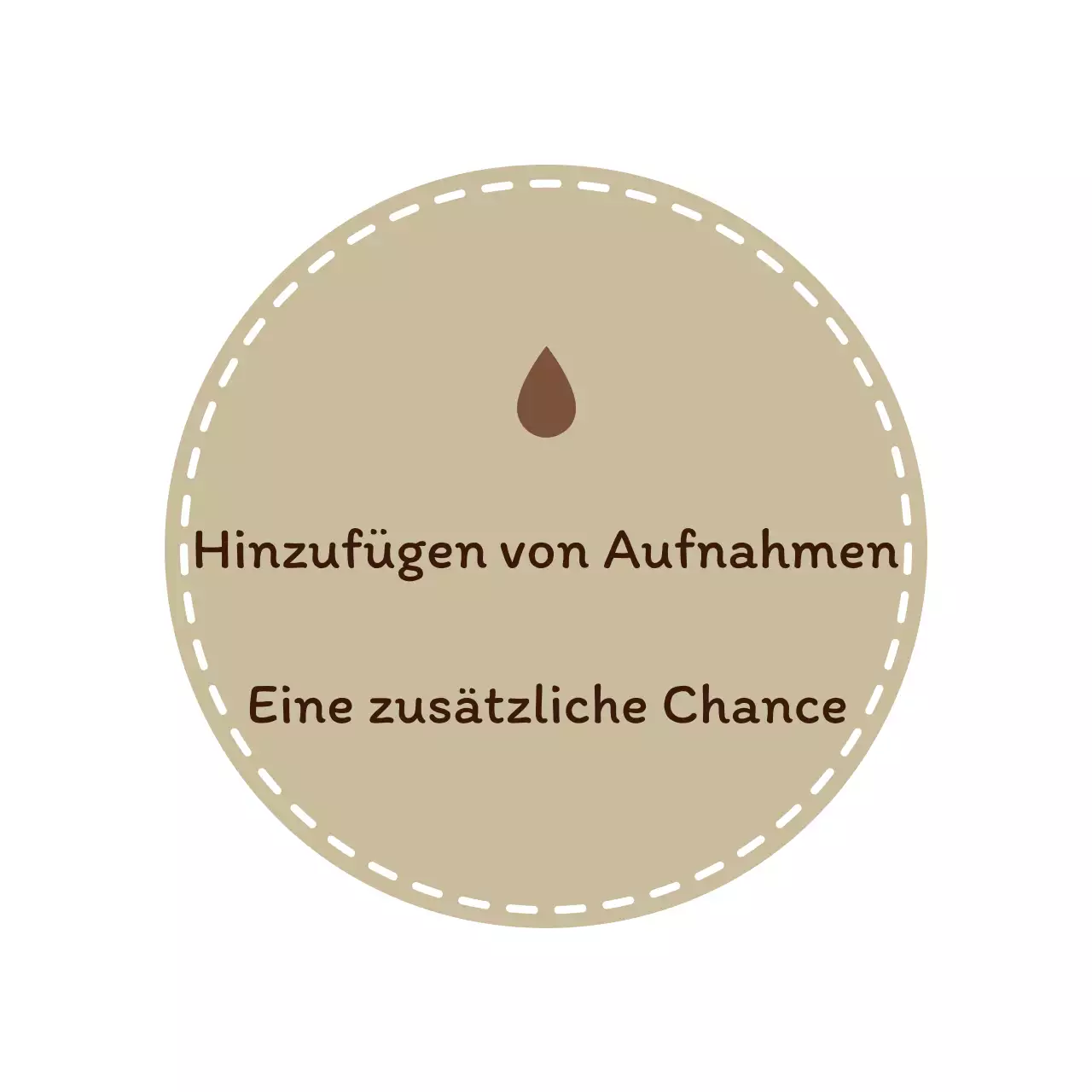 Ein beige-braunes Café-Label mit einem emotionalen Stil