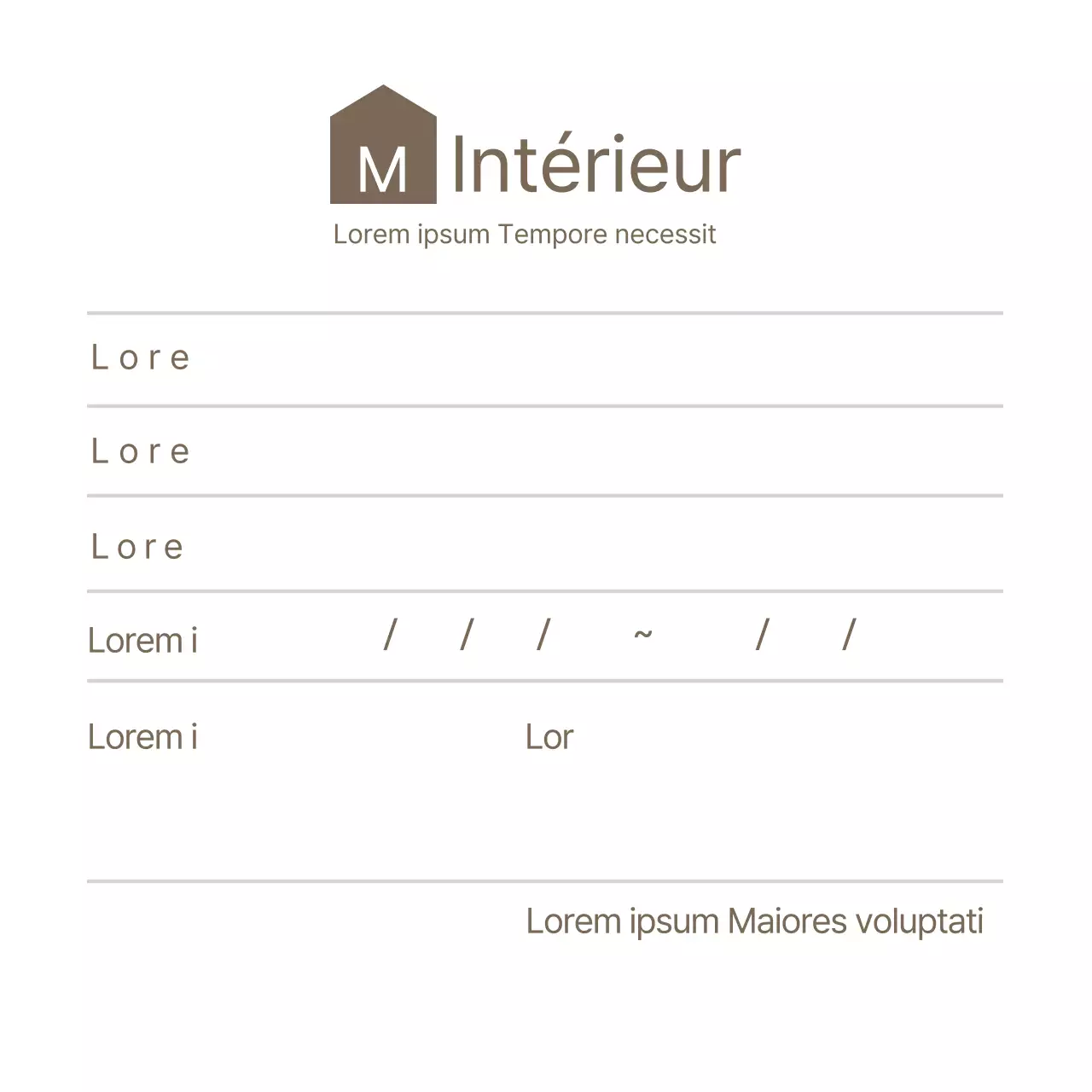 icône marron notes d'intérieur simples
