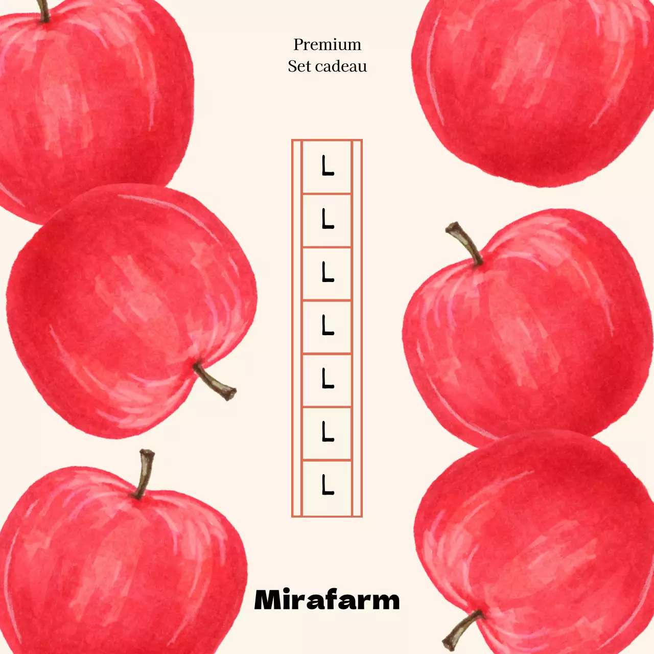 Autocollant cercle de pommes sur papier manuscrit illustré