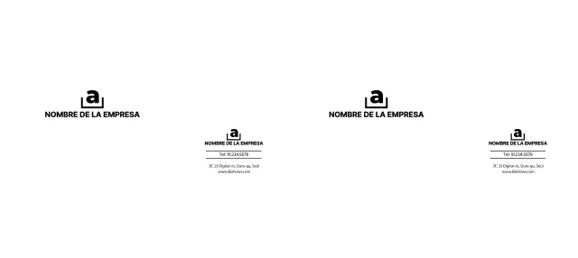 Anuncios promocionales e informativos en forma de logotipo corporativo de empresa limpio