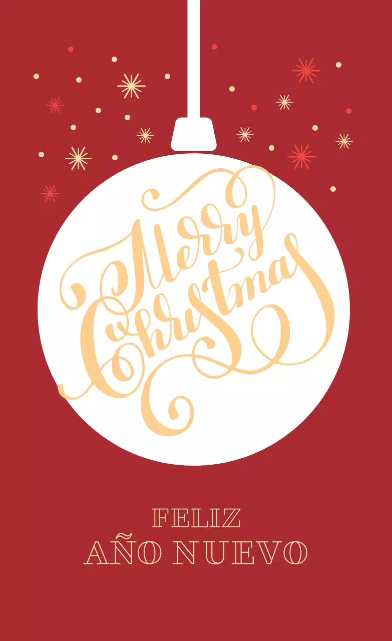 Etiqueta de felicitación navideña ilustrada rojo amarillo